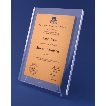 A4 Clear Acrylic Gold Plaque